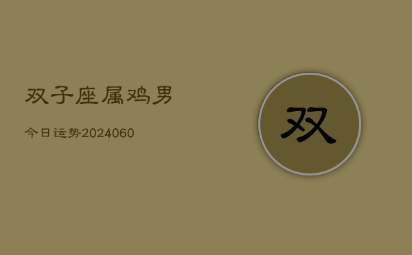 1、双子座属鸡男今日运势(20240618)